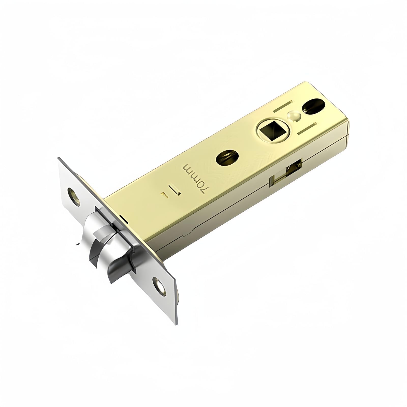 TOP-VIGOR 1Pcs 70mm Tubular Mortice Latch, Forked Tongue Lock with Door Stopper, Mute Door Latch Sprung for Internal Doors, Lever Door Handles