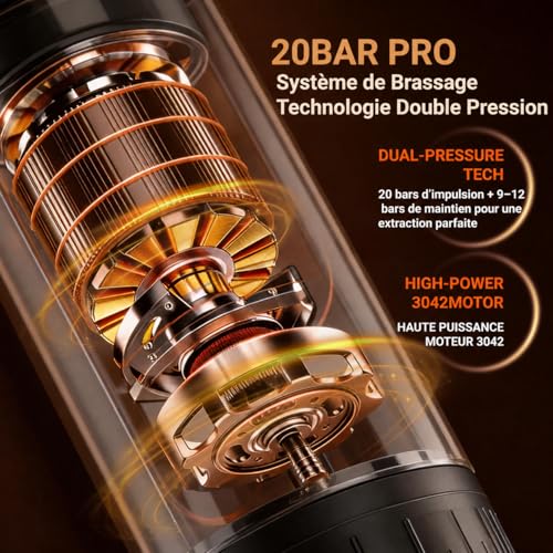 QREIHLPY Portable Coffee Maker, 3 in 1 Portable Coffee Maker Compatible with Espresso Capsules and Coffee Powder, Refillable for Travel, Camping, Car, Home