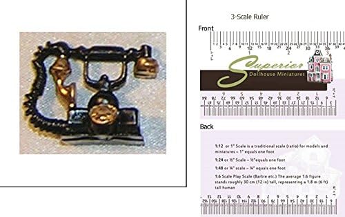 Dollhouse Miniature Telephone, Fr., Black/go Co