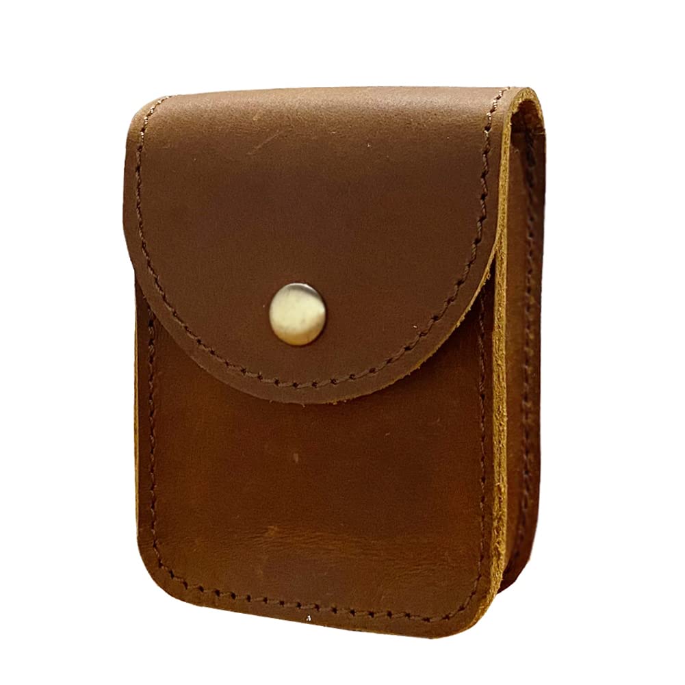 aolaso Playing Card Case, Leather Single Deck Card Box/Holder Leather Multiple Pouch with Belt Clip for Men Mini Waist Bag- Men Gift- Brown โ image 1
