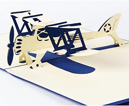 lilliCraftGift 3D Pop Up Cards with Envelope Greetings for Children's Day Birthday Thanksgiving New Year's Christmas Easter Halloween Anniversary-Air Plane