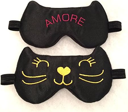 Kawaii Black Cat Sleep Mask Cat Eye Mask Bachelorette Party Favors, Slumber Party Favor.