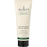 Sukin Organics Revitalizing Face Scrub, Hydrating Cream-Based Facial Exfoliator with Bamboo Extract &amp; Walnut Shell Exfoliant, Cleansing &amp; Soothing, Normal to Dry Skin Types, Paraben Free, 4.23 Fl Oz