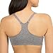 Fruit of the Loom womens Adjustable Shirred Front Racerback Sports Bra, Neon Pink Heather/White/Grey - 3-pack, 44 US
