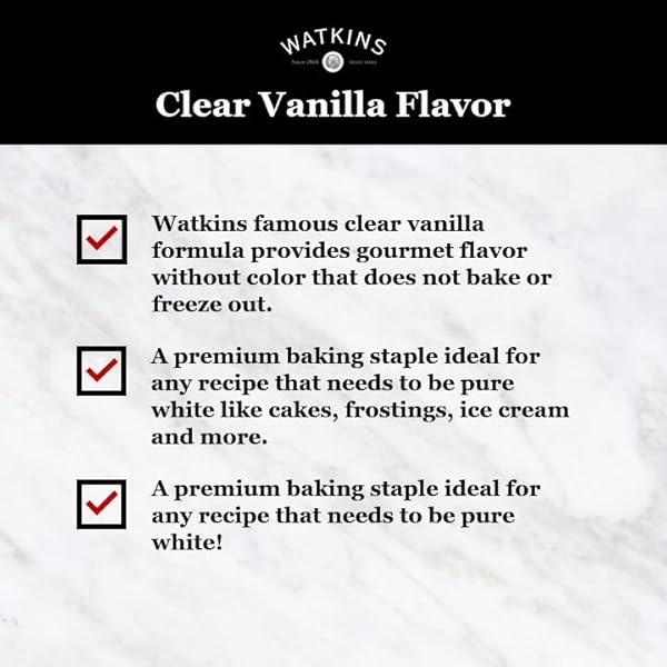WATKINS CLEAR VANILLA FLAVOR, 11 FL. OZ. BOTTLE, 1 COUNT (PACKAGING MAY VARY)
