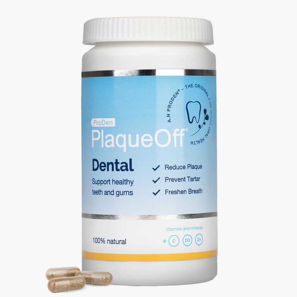 ProDen PlaqueOff Teeth & Gums Capsules 140 Tablets - Natural Plaque & Tartar Control, Fresh Breath Support - Seaweed-Based Oral Care Supplement - Clinically Proven