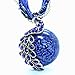 TIRIO Bohemia Vintage National Style Cat's Eye Stone Peacock Necklace(BLUE)