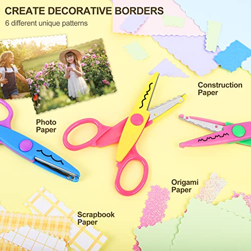UCEC Craft Scissors Decorative Edge, 6PCS Decorative Scissors, Crafting