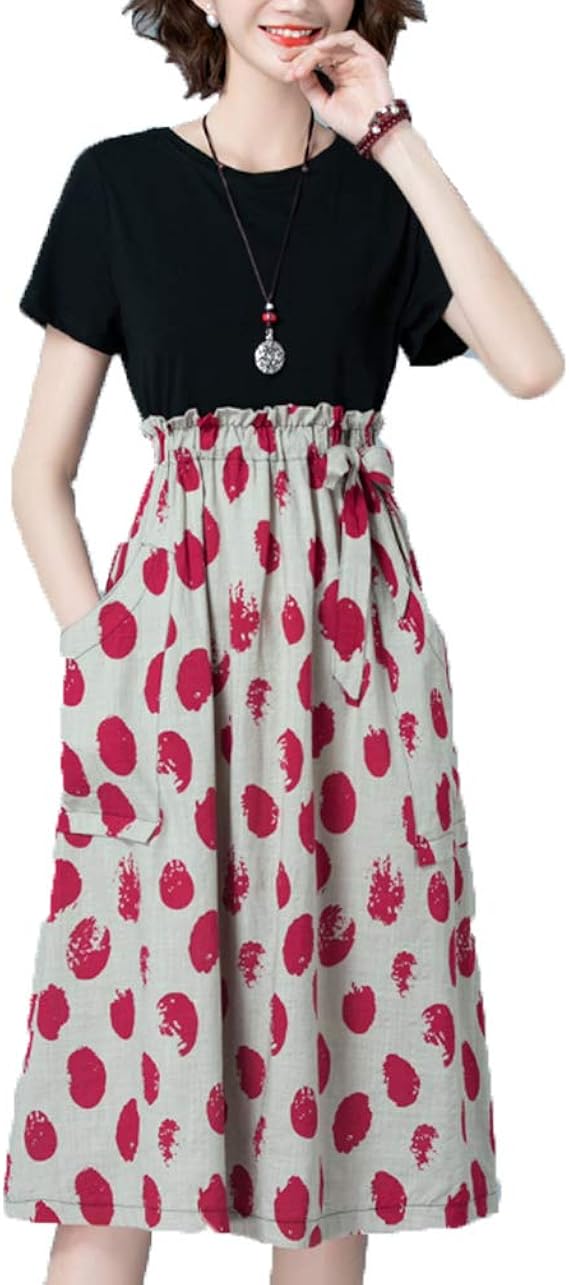 Amazon 美しいです レディース 夏用 ワンピース ウェスト フォーマルドレス Aラインワンピース 結婚式ワンピース 花柄ワンピース ワンピース チュニック 通販