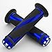 Astra Depot 2pcs Universal Blue Motorcycle Grips with Billet Aluminum Bar End Cap Plug Slider For 7/8