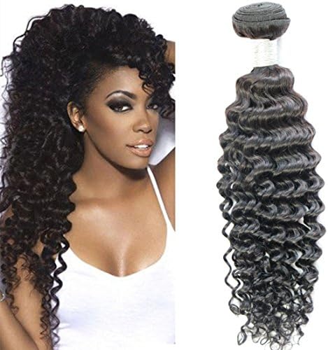 Brazilian Virgin Hair Deep Wave One Bundle 100% Real Brazilian Remy Human Hair 7A Grade Natural Black Color Hair Extensions Mixed Length (14)