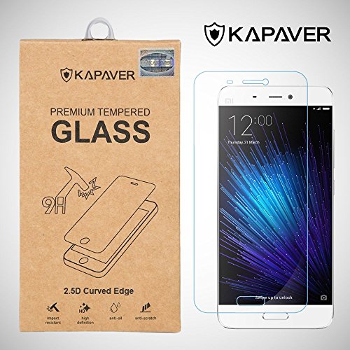 KAPAVER 2.5D Arc Edge 9H Hardness Premium Tempered Glass Screen Guard Protector for Xiaomi Mi5