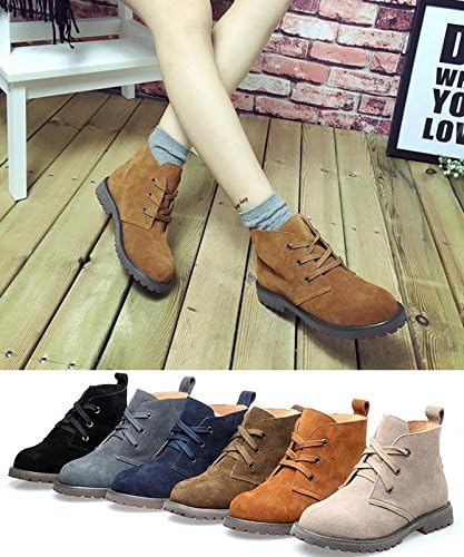 Amazon ノーブランド品 秋冬ファッションに大活躍 ショートブーツ 本革 レースアップ スエード 靴 レディース 身長アップ ノー ブランド品 シューズ