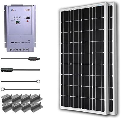 Renogy 200 Watt 12 Volt Monocrystalline Solar Starter Kit w/ 40A MPPT Charge Controller
