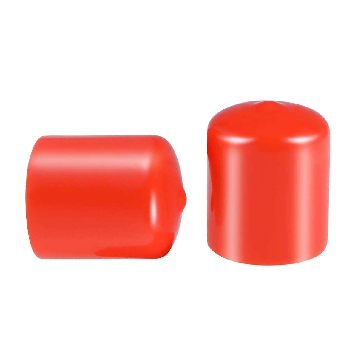 Screw Thread Protectors, Inner Dia 28mm Red PVC Rubber Round Tube Bolt Cap Plastic End Cap Cover Thread Protectors Red, 50 Pcs — image 1