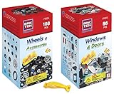 BRICTEK Wheels Kit 108pcs and Windows and Doors Kit 86pcs Building Blocks with Block Remover