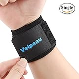 Velpeau Wrist Brace - Compression Wrist Strap Support for Carpal Tunnel, Arthritis, RSI, TFCC Tear, Weight Bearing Strain, Tendonitis and Sprains for Weak and Sore Wrists (Adjustable, Single, Black)