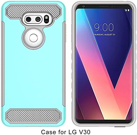 for LG V30 Case Ounice Bling Rubber Impact Armor Protective Case Soft TPU Hybrid Hard Case Cover for LG V30 (Mint Green)