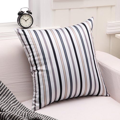 MochoHome Decorative Ice Silk Stripe Square Throw Pillow Cover Case Pillowcase Cushion Sham - 22" x 22", Grey