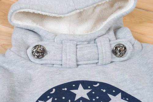 DIGOOD Baby Boys Printing Hoodie Tops,for 2-7 years old,Warm Thick Long Sleeve Blouse Clothes (Gray, 3-4 Years old)