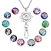 Souarts Womens Office Lanyard ID Badges Holder Necklace with 12pcs Snap Jewelry Charms Pendant Clip (Life Tree)