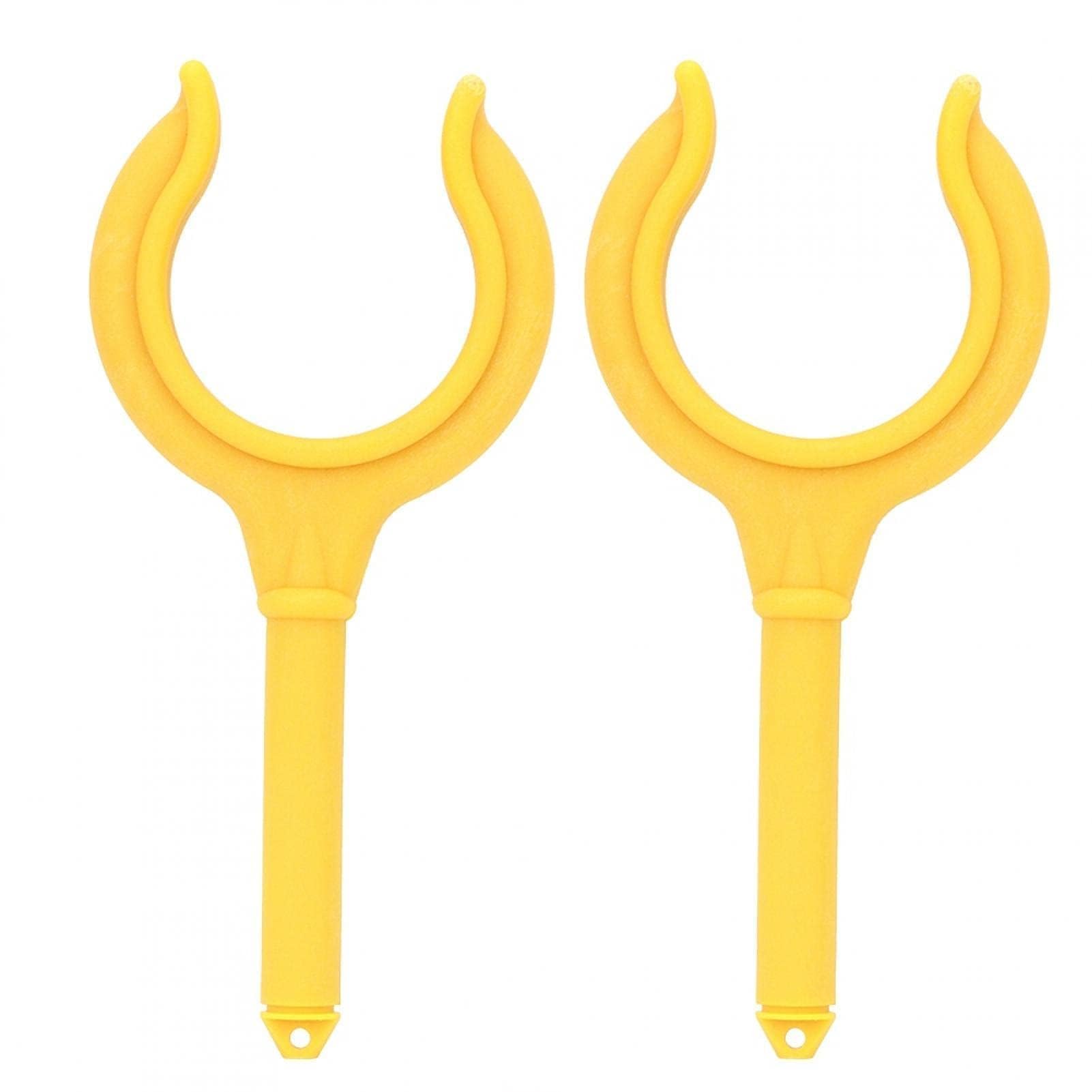 Agatige 2Pcs Boat Oar Locks, 14.8x7cm Boat Oar Lock Fishing Rods Holder Bracket Marine Rubber Marine Rowlock Horn Side Mount for Oars Rod Fishing Rod Support Bracket for Dinghy Boating (Yellow)