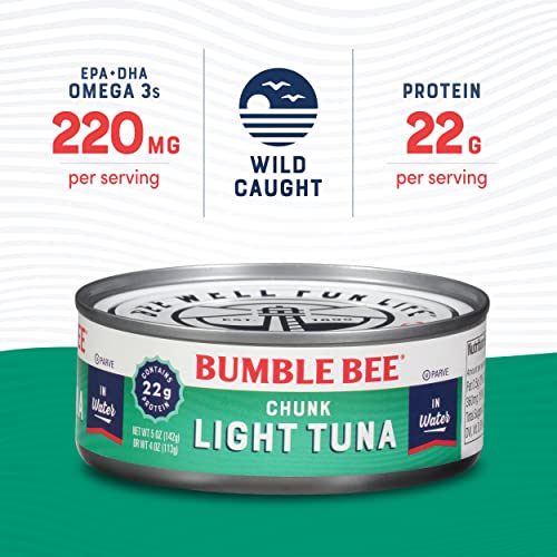 Bumble Bee Chunk Light Tuna In Water, 5 Oz Cans (Pack Of 4) Wild