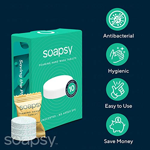 Soapsy Foaming Hand Soap Tablets (10 Tablets), Effervescent Tablets