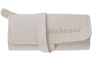 HEY HARPER THE ORIGINAL WATERPROOF JEWELRY BRAND Hey Harper Travel Jewelry Organizer Roll – Compact Storage Pouch for Rings, Earrings, Necklaces & Bracelets – Foldable Case for Women (Included Only Roll) (Slate)
