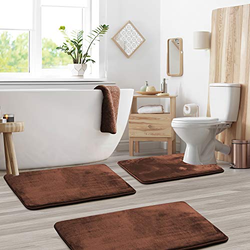 Clara Clark Bathroom Rugs, Velvet Memory Foam Bath Mat NonSlip Bath