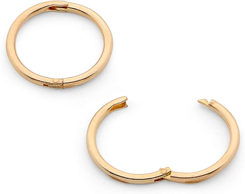 365 Sleepers 1 Pair 8mm 9ct Yellow Gold 18G Hinged Hoop Sleeper