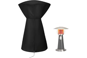 Andacar Patio Heater Cover for Cuisinart COH-500 Portable Tabletop Heater, Waterproof Outdoor Table Heater Cover Electric Heaters Storage Covers - 18"D×25"H, Black