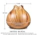 OSORD 400ml Aroma Essential Oil Diffuser, Ultrasonic Cool Mist Aromatherapy Humidifier with 7 Color LED Lights & 4 Timer Settings, Waterless Auto Shut-Off for Baby Home Office Wood Grain