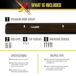 Xcluder 48” Standard Door Sweep, Dark Bronze