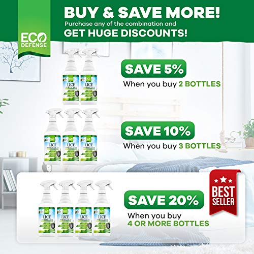 Eco Defense USDA Biobased Lice Spray for Furniture, Bedding, and Home