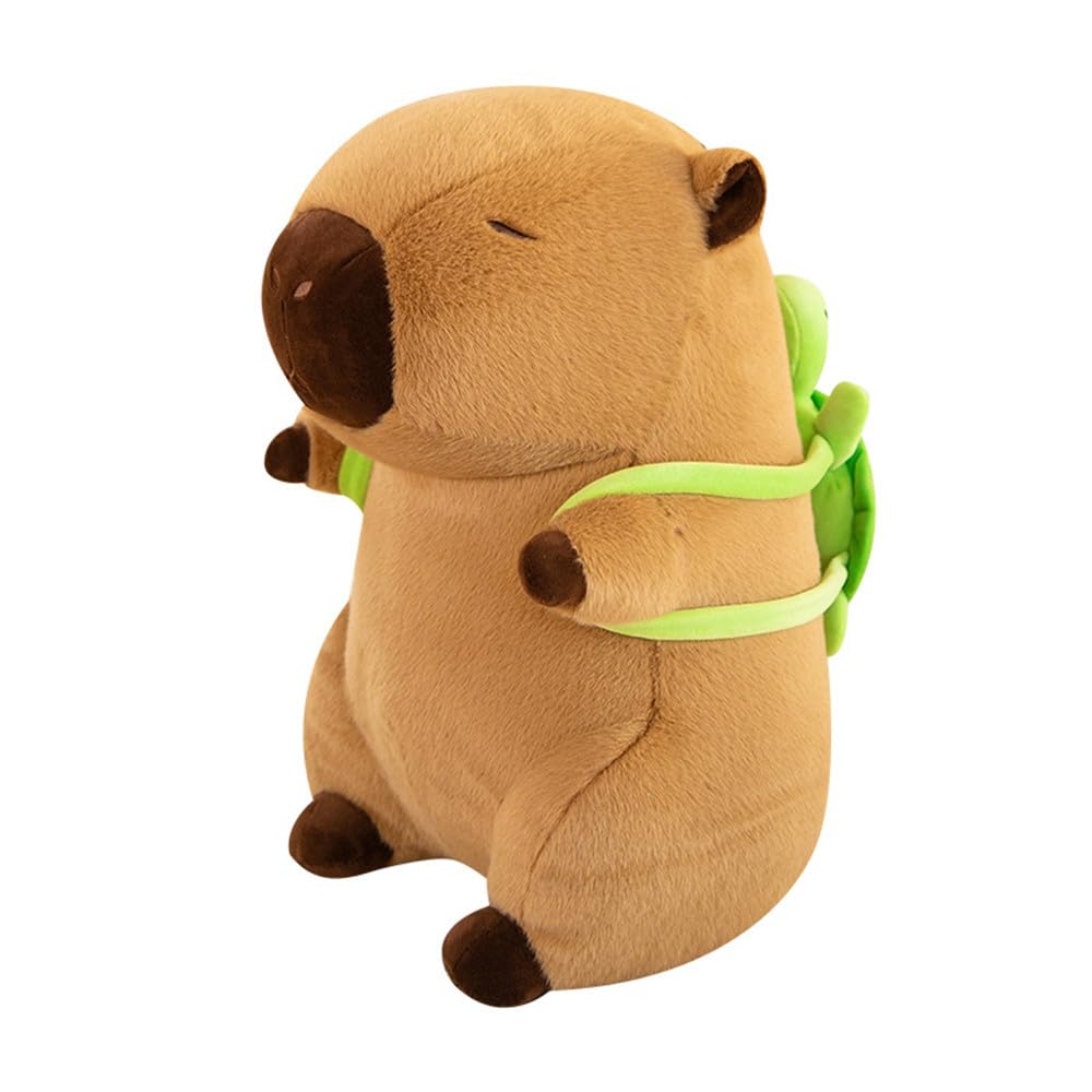 NatureMan's Cute Capybara Stuffed Animal (Kawaii 30cm Plush Toys for Girls, Kids & Adults) - Capybara-Turtle Backpack