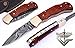 GladiatorsGuild 6011RW Damascus Steel Best Folding Pocket Knife Cool Camping Hunting Knives Unique Damascus Blade Pattern (Rose Wood)