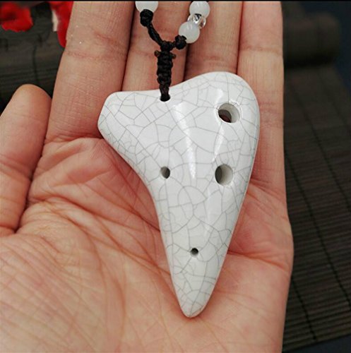 Easyflower Wonderful Musical Instruments Toy Mini Super Treble F Ssmall Ocarina Smoked 6-Hole Necklace Pendant(Black) - Thumbnail 2