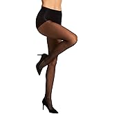 Natori Women's -616 Shimmer Sheer Control Top Tights, NAT, Black, XL