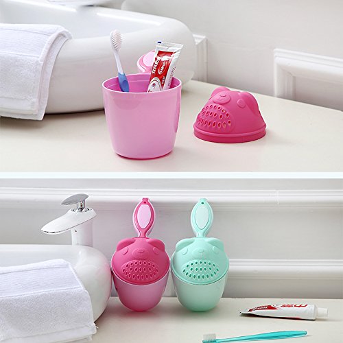 Per Baby Bath Waterfall Rinser Water Scoop Lovely Cartoon Bear Thickened Ladle Shower Sprinkler For Baby Bathe Shampoo Rinse Cup Hair Washing &Dabble-Pink - Thumbnail 3
