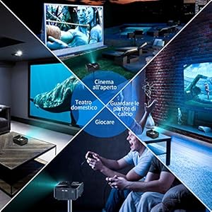 YABER Proiettore 5500 Lumen Mini Proiettore Portatile 1080P Supporto Nativa 1280 * 800 LED Videoproiettore 250" Display Cinema Domestico Compatibile con smartphone/Laptop/PC/PS4 - immagine 8