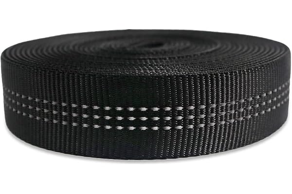 NewDoar 1 Inch Nylon Webbing Strap/Tubular Climbing Webbing - Heavy Duty Strap for Rescue, Climbing, Harnesses, Rock Work, &
