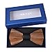 Mr.Van Natural Wood Bow Ties Handcrafted Wooden Adjustable Bowties with Gift Box Gifts for men