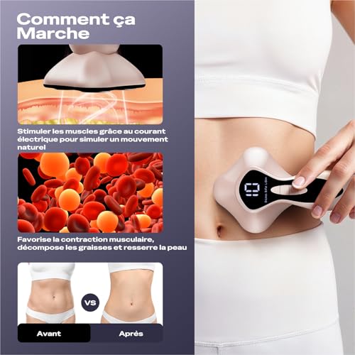 Vibra Pro Anti-Cellulite Slimming Machine Massager with 4 Professional Heads for Waist, Belly, Buttocks, Arm, Unisex, Skin Firming (Rose Gold)