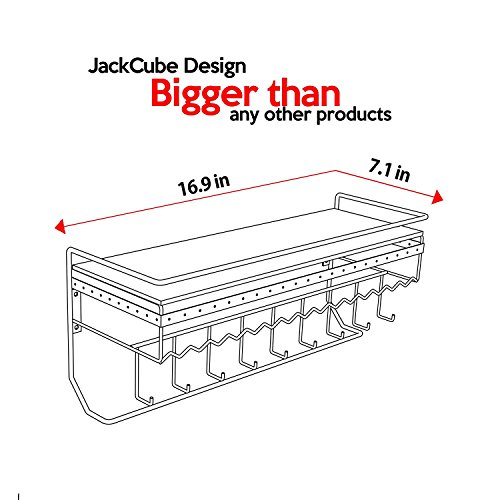 JackCubeDesign Wall Mounted classic White Iron Designer made Cosmetics Storage Shelf w/ Necklace Jewelry Organizer Shelf Earrings Holder – :MK238B - Thumbnail 2