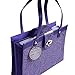 Fashion Embossed Paisley Flower File Organizer Tote with Classy Purple Faux Leather