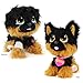 Rescue Runts Shepherd Plush Dog, Black/Brown