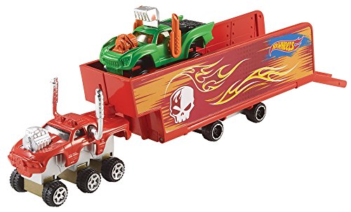 Hot Wheels Snap Rides Truck and Trailer Red
