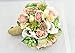 Yokoke Wedding Bridal Bouquet Holding Flower and Groom Boutonniere Artificial White Peony Berry Green Plants for Wedding Home Decor (Bouquet+2 pcs Corsage)
