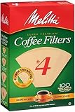 Melitta (63217C) #4 Super Premium Cone Coffee Filters, Natural Brown, 100 Count (Pack of 6) Replacement Coffee Maker Filters